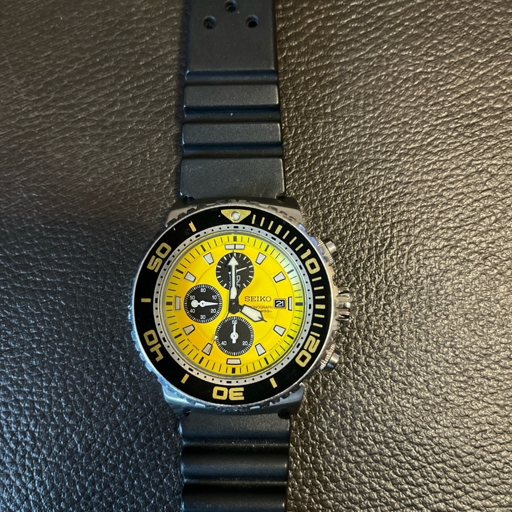 Seiko Caesar Rare Yellow Dial Chronograph 7T92